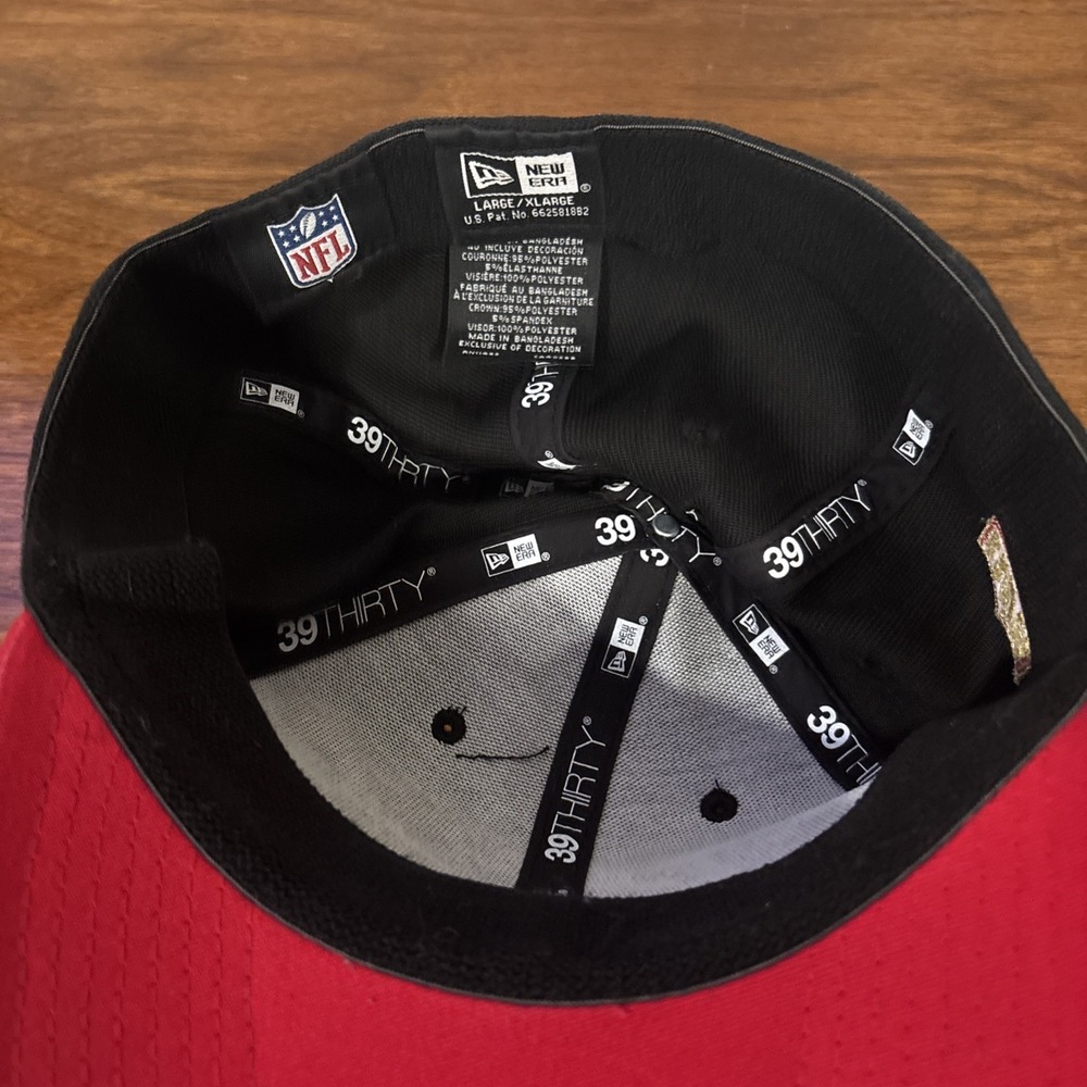New Era 59fifty San Francisco 49ers Hat Cap Red Black NFL‎ Large /XL Spellout - Picture 5 of 6